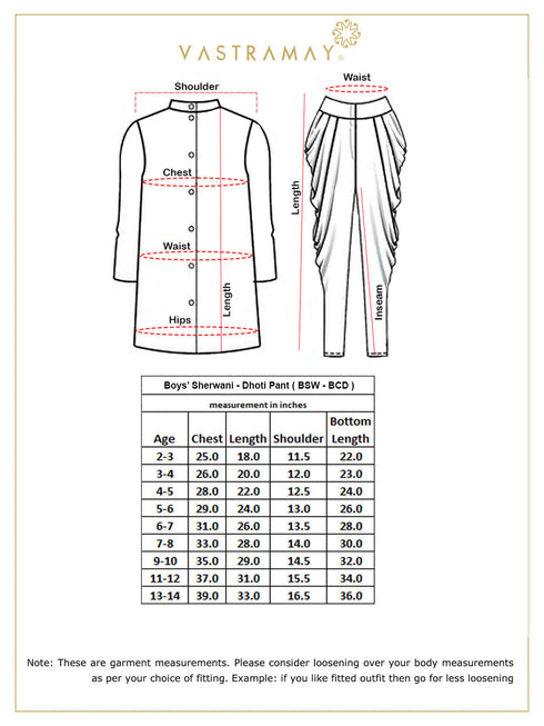Boy's Gold And Coffee Sherwani Set
